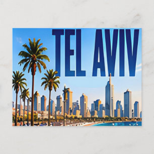 🌴 Tel Aviv Moderner Küstenstadt-Stil 🌴 Postkarte