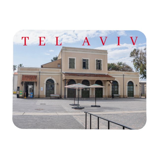 Tel Aviv Old Tram Station View Kühlschrankmagnet Magnet (Horizontal)