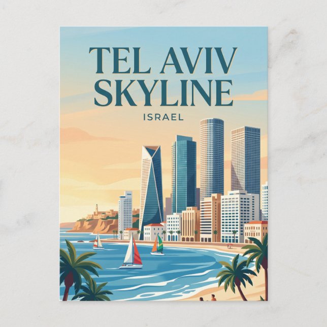 Tel Aviv Skyline Israel Postkarte (Vorderseite)
