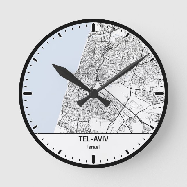 Tel-Aviv Uhr City Line Art (Vorderseite)