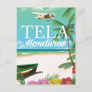 Tela Honduras Vintage Reiseplakat Postkarte