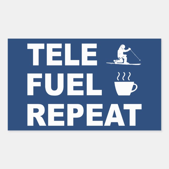 Tele Fuel Repeat Rechteckiger Aufkleber (Vorderseite)