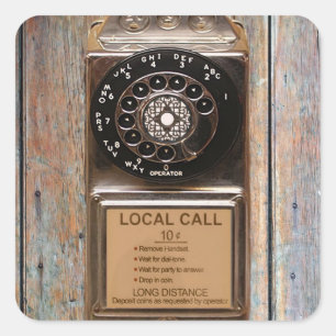 Telefon Antiquitätentelefon robuste Quadratischer Aufkleber