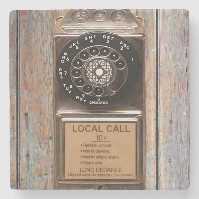 Telefon Antiquitätentelefon robuste Steinuntersetzer (Vorderseite)