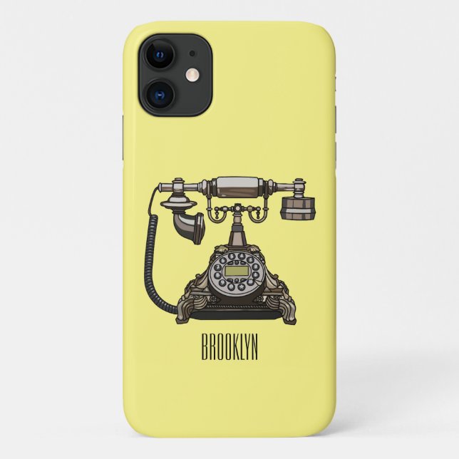 Telefon Cartoon-Illustration Case-Mate iPhone Hülle (Rückseite)