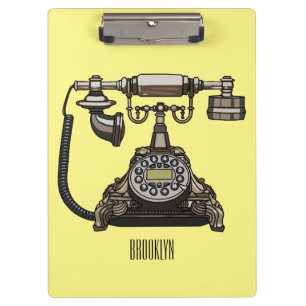 Telefon Cartoon-Illustration Klemmbrett