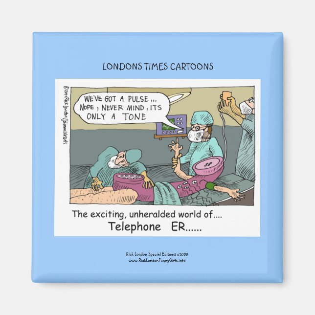 Telefon Code Blau Cartoon Lustiger Magnet (Vorne)