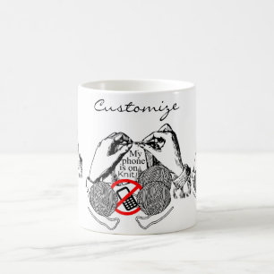Telefon ist auf Strick Thunder_Cove Kaffeetasse