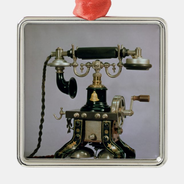 Telefon, nationaler Fernsprechdienst, USA, 1890 Ornament Aus Metall (Vorne)