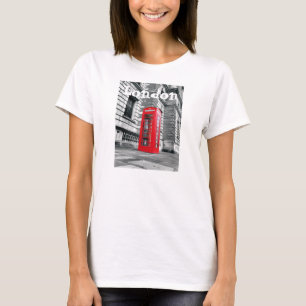 Telefon-Stand-Frauen Londons der T - Shirt der