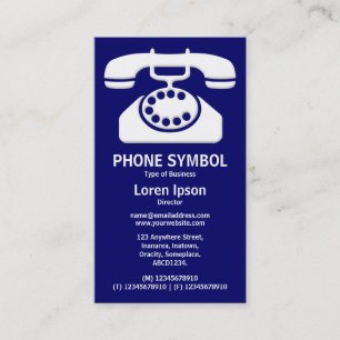 Telefon Symbol II - Dunkelblau (000066) Visitenkarte
