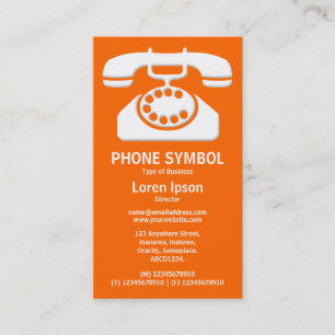 Telefon Symbol II - Orange (FF6600) Visitenkarte
