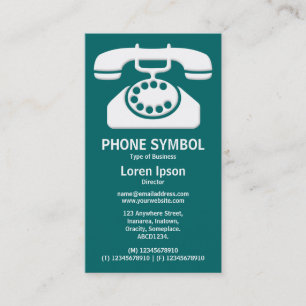 Telefon Symbol II - Türkisgrün (006666) Visitenkarte