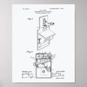 Telefon Toll 1904 Weißbuch zum Thema Patentart Poster