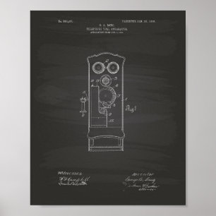 Telefon Toll 1906 Patente Art Chalkboard Poster