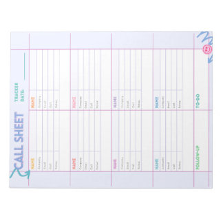 Telefonaufzeichnungs-Notepad Notizblock