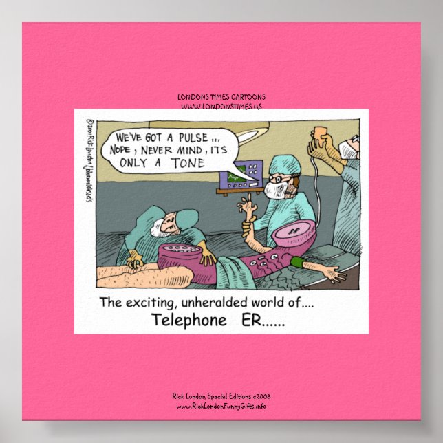 Telefoncode Blue Cartoon Funny Canvas Print Poster (Vorne)