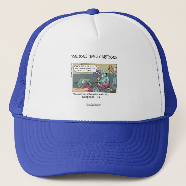 Telefoncode Blue Cartoon Funny Cap Truckerkappe (Vorderseite)