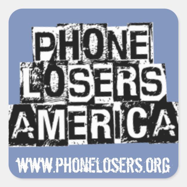 Telefone Losers of America by Derreck Quadratischer Aufkleber (Vorderseite)