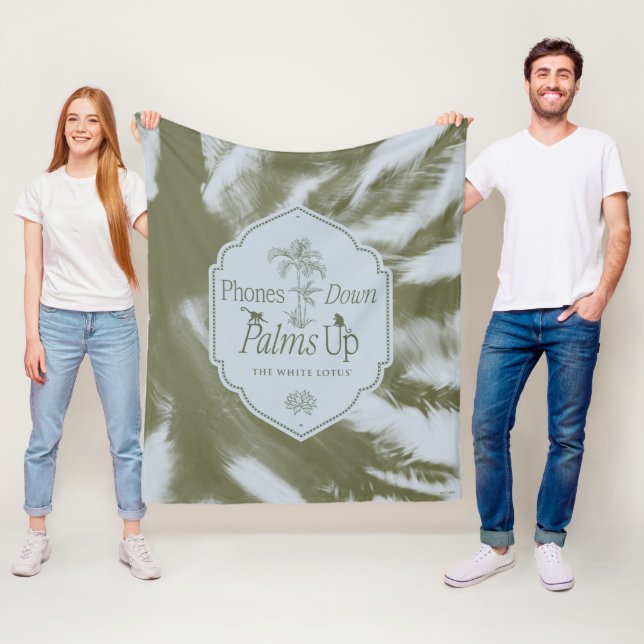 Telefone nach unten, Palmen nach oben - der weiße  Fleecedecke (Beispiel)