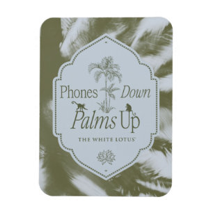 Telefone nach unten, Palmen nach oben - der weiße Magnet