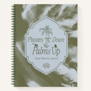 Telefone nach unten, Palmen nach oben - der weiße  Notizbuch