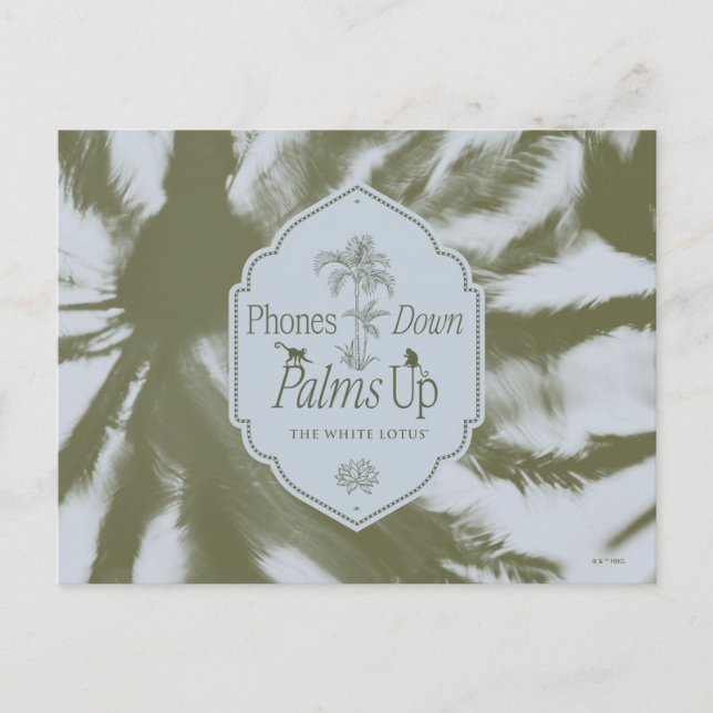 Telefone nach unten, Palmen nach oben - der weiße  Postkarte (Vorderseite)