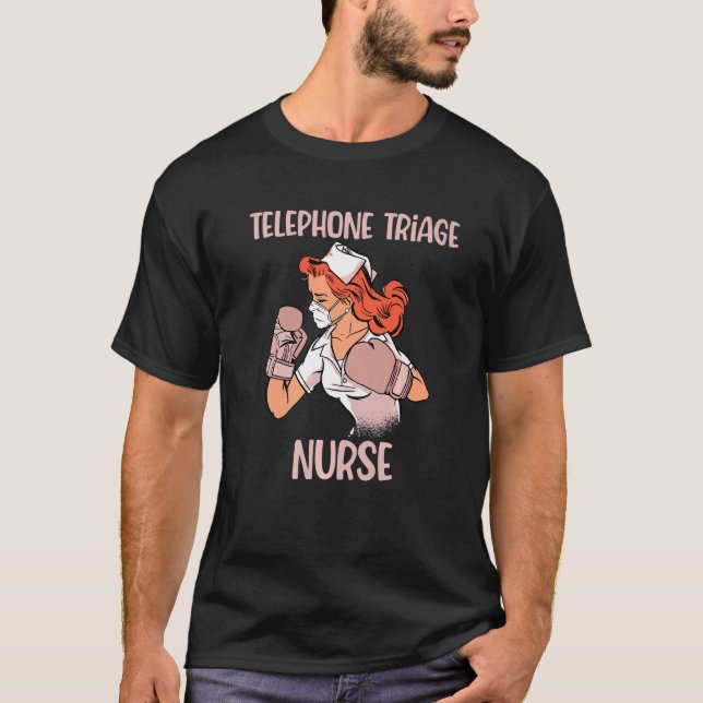 Telefone Triage Nurse Boxing Gloves Kämpfen T-Shirt (Vorderseite)
