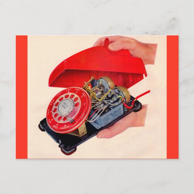 Telefongucken aufgedeckt postkarte (Vorderseite)