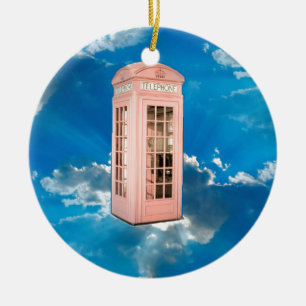 Telefonhäuschen Keramik Ornament