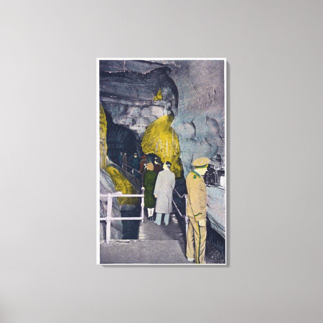 Telefonieren am Leiter des Untergrunds Lake Leinwanddruck (Vorderseite)