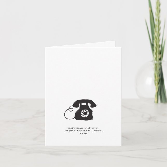 Telefonische Old School Grußkarte Karte (Vorderseite)