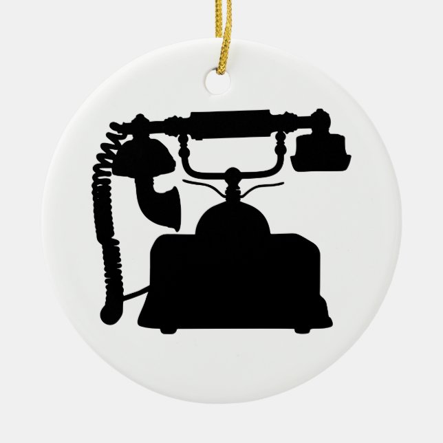 Telefonische Silhouette Keramikornament (Vorne)