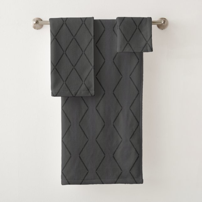 Telefonkabel Badehandtücher (Grau & Schwarz) Badhandtuch Set (Insitu)