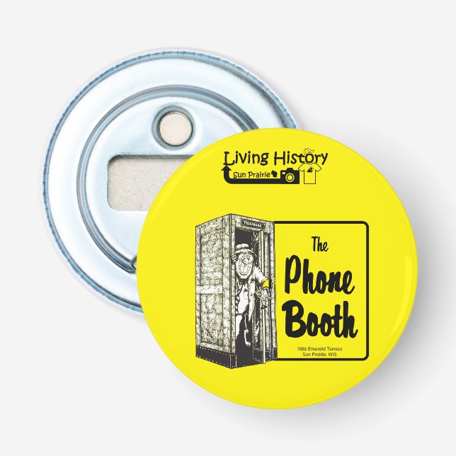 Telefonkabine Bar Button Flaschenöffner (Vorderseite)