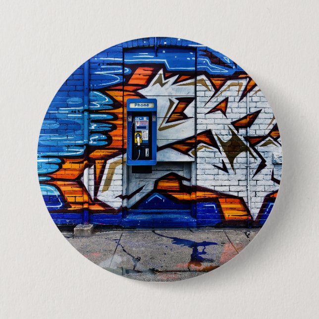 Telefonkabine Nr. 12 Farbversion Reflektion Button (Vorderseite)