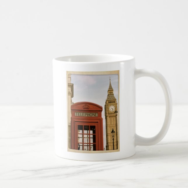 Telefonkabine und Turm des Big Ben Kaffeetasse (Rechts)