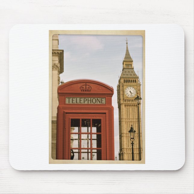 Telefonkabine und Turm des Big Ben Mousepad (Vorne)