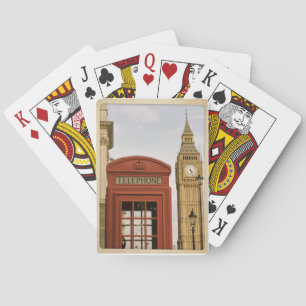 Telefonkabine und Turm des Big Ben Spielkarten