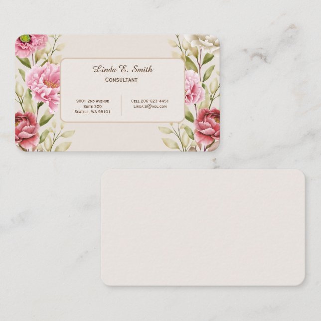 Telefonnummerkarte (Vorne/Hinten)