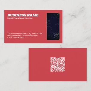 Telefonreparatur QR Red Visitenkarte