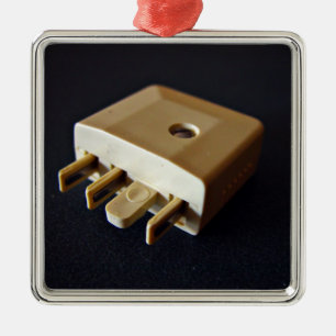 Telefonstecker zum Standard-Adapter RJ-11 Silbernes Ornament