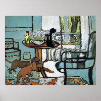Telefontisch und Dackeln im Matisse-Stil