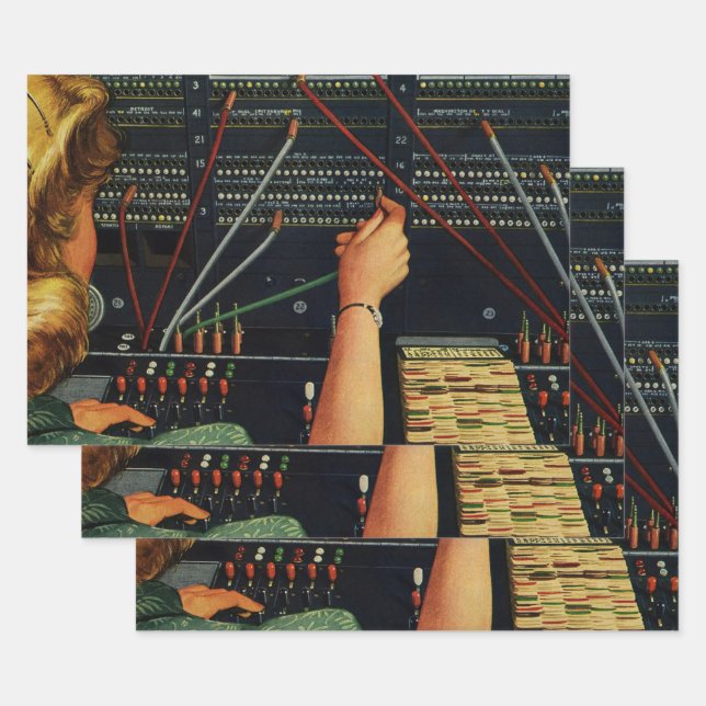 Telefonvermittler, Vintages Unternehmen Geschenkpapier Set (Set)
