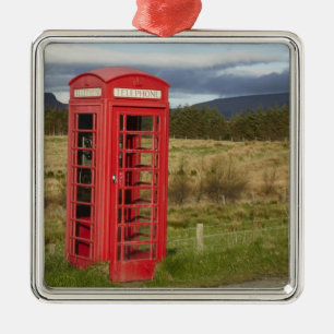 Telefonzelle, Ellishadder, in der Nähe von Staffin Silbernes Ornament