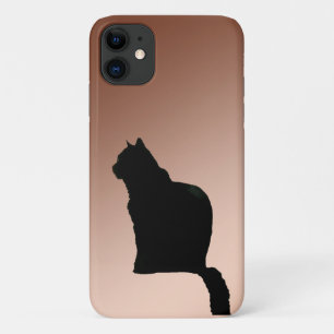 Telefonzelle - Schwarze Katze auf Kupfer-Hintergru Case-Mate iPhone Hülle