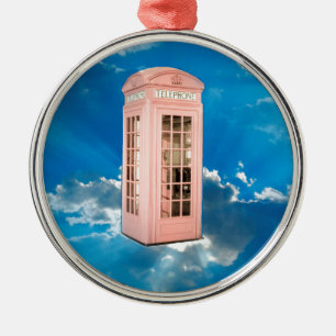 Telefonzelle Silbernes Ornament