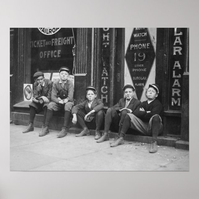 Telegramm Messengers, 1910. Vintages Foto Poster (Vorne)
