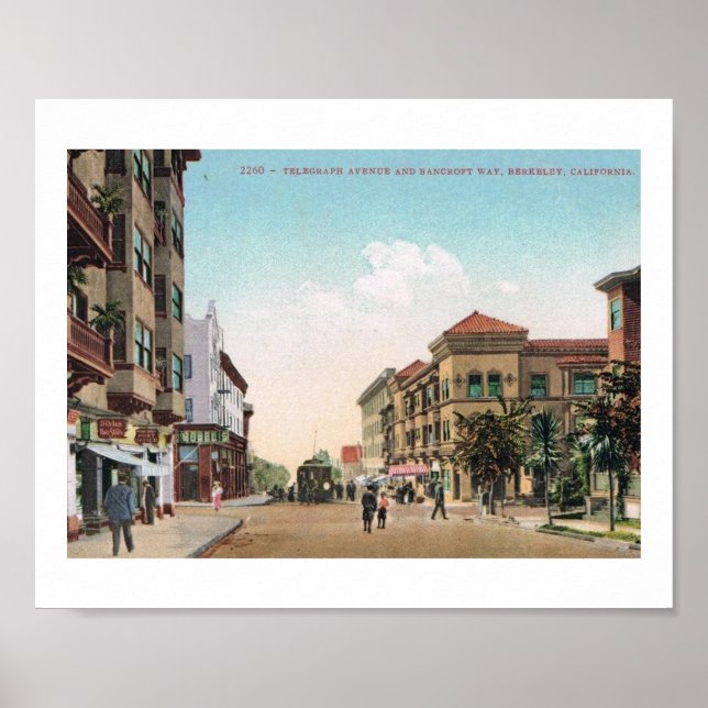 Telegraph Ave, Berkeley, California Vintag Postc Poster (Vorne)