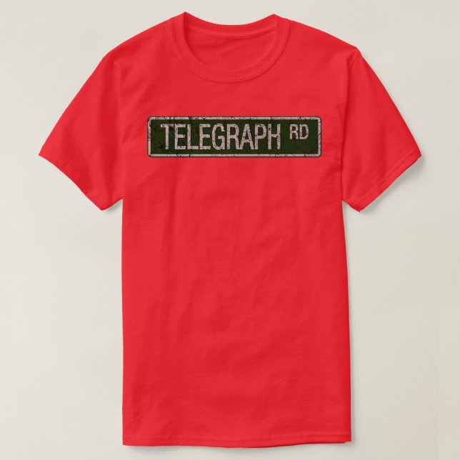 Telegraph Road, grün und weiß, Straßenschild gebro T-Shirt (Design vorne)